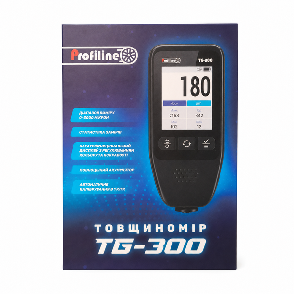 Товщиномір фарби Profiline TG-300 (3000мкм, Fe/Zn/NFe/Putty) Key-0290 фото